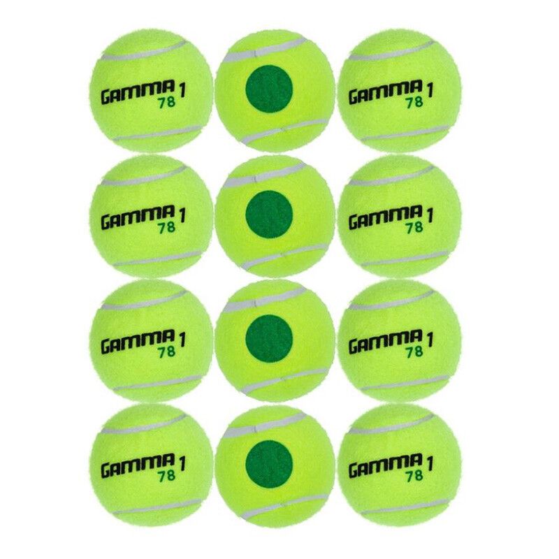 Gamma 78 Green Dot Tennis Balls (Bag 12x) - Yellow