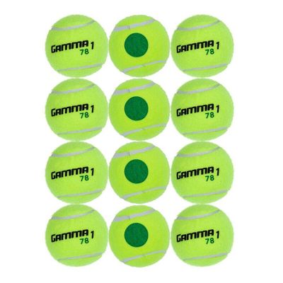 Gamma 78 Green Dot Tennis Balls (Bag 12x) - Yellow