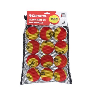 Gamma Quick Kids 36 Foam Tennis Balls (Bag 12x) - Yellow