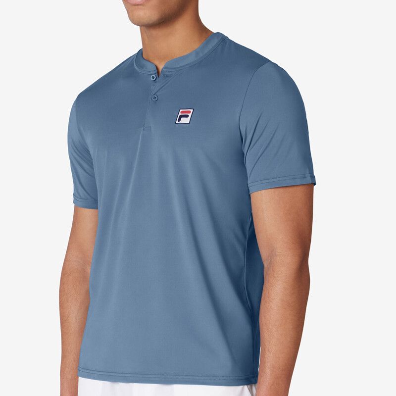 FILA Essentials Short Sleeve Henley - Men's - Blue