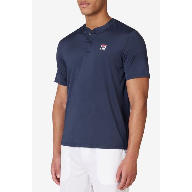 FILA Essentials Short Sleeve Henley - Men's - Navy
