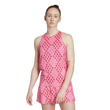 adidas Club Graphic Tank - Women's - Lucid Pink/Better Scarlet