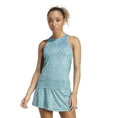 adidas Club Graphic Tank - Women's - Powder Teal/Preloved Teal