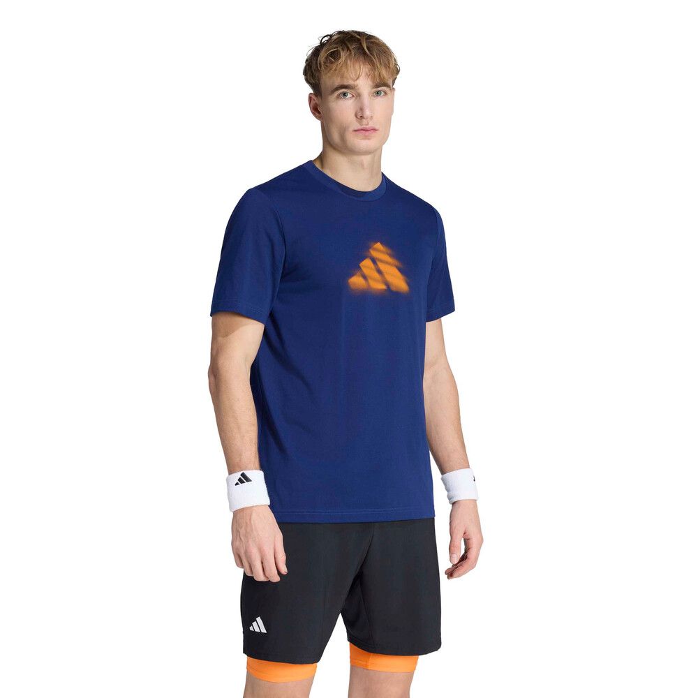 adidas Clay Graphic Tee - Men's - Dark Blue