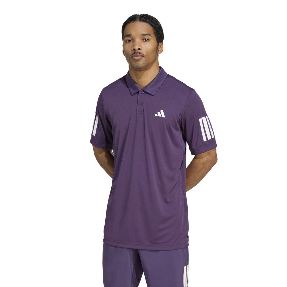 adidas Club 3 Stripes Polo - Men's - Aurora Plum
