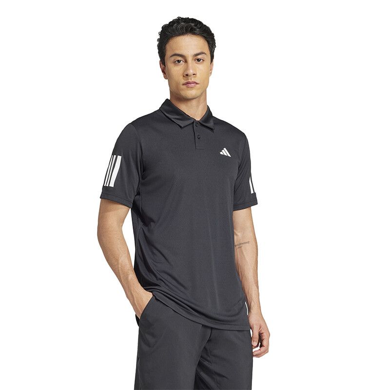 adidas Club 3 Stripes Polo - Men's - Black