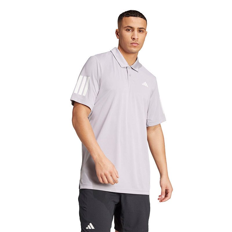 adidas Club 3 Stripes Polo - Men's - Glory Grey