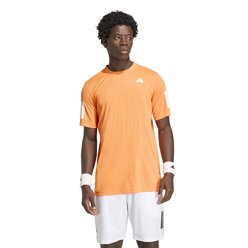 adidas Club 3 Stripes Tee - Men's - Pure Orange