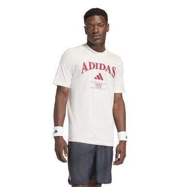 adidas Heritage Tennis Graphic Tee - Men's - Chalk White/Power Red