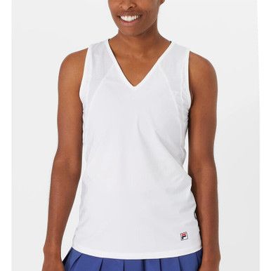 FILA Essentials Full Coverage V-Neck Tank - Women's - White