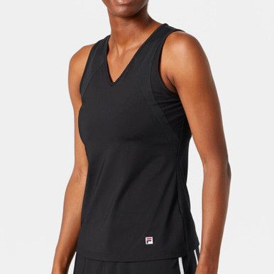 FILA Essentials Full Coverage V-Neck Tank - Women's - Black