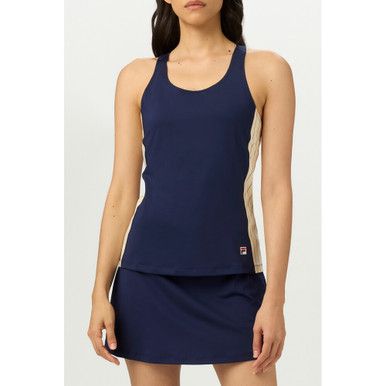 FILA Performance Iconic Racerback Tank - Women's - Navy/Gardenia