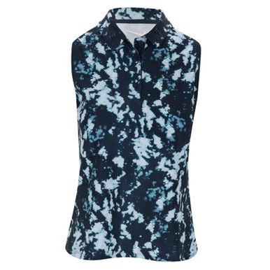 Nike Dri-FIT Victory Sleeveless Printed Polo - Women's - Armory Navy/White