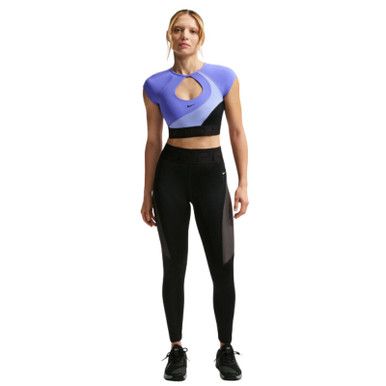 Nike Pro Sculpt Short Sleeve Bra Top - Women's - Light Thistle/Sapphire
