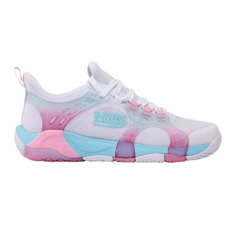K-Swiss K-Frame Padel - Women's - White/Neon Blue/Neon Pink
