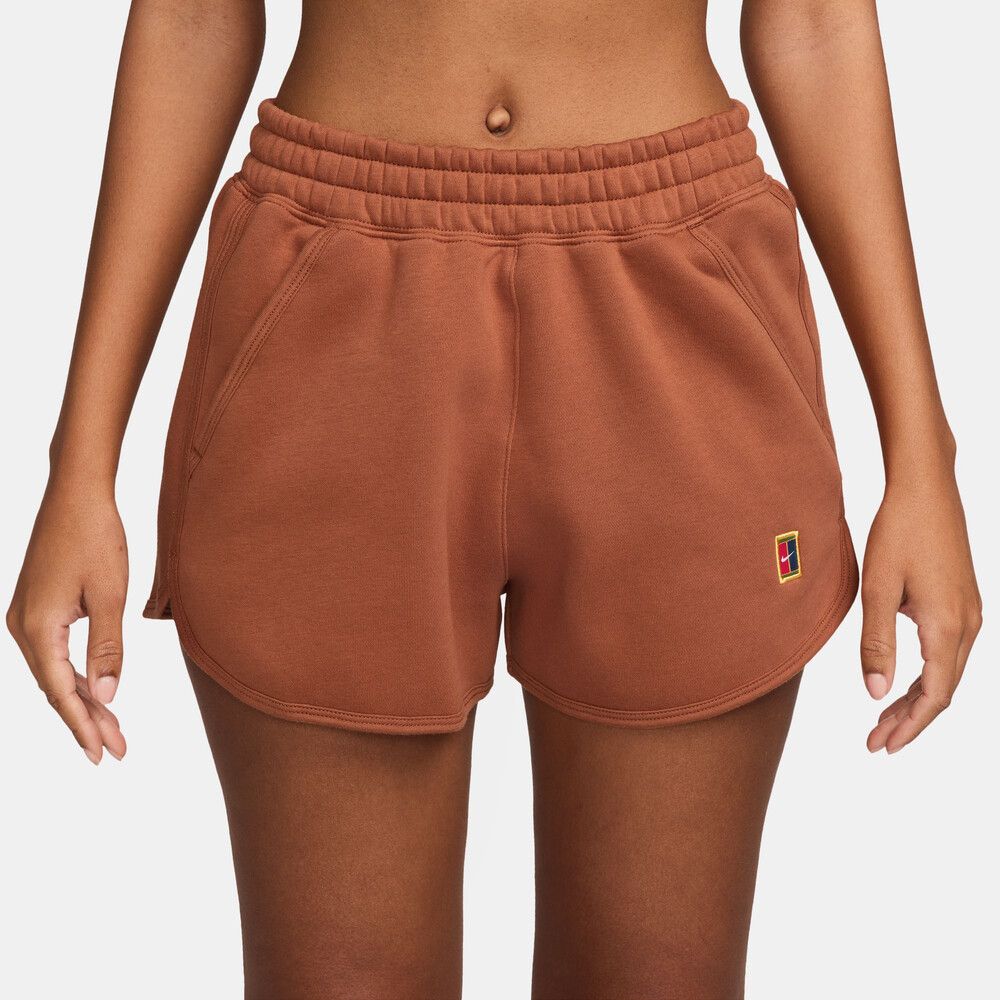 Nike Court Heritage Fleece MR Short - Women's - Dark Russet