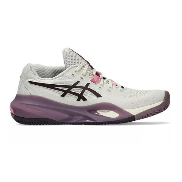 ASICS GEL Resolution X Clay - Women's - Soft Oat/Dark Aubergine