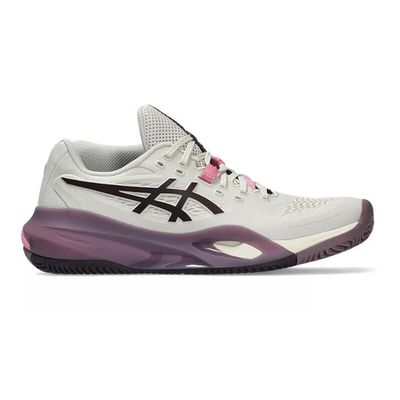 ASICS GEL Resolution X Clay - Women's - Soft Oat/Dark Aubergine