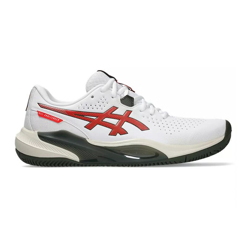 ASICS GEL Challenger 15 Clay - Men's - White/Cherry Tomato