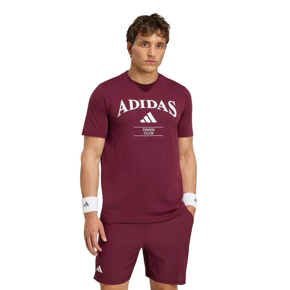 adidas Heritage Tennis Graphic Tee - Men's - Maroon