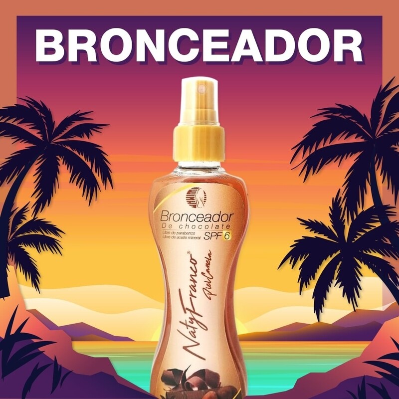 Bronceador + protector solar  con aroma a chocolate