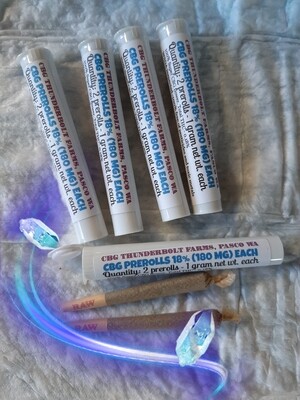 &quot;Gold Thunder&quot; 18%+ CBG Raw King Size prerolls - 2 prerolls per container.: *5 containers = 1 piece