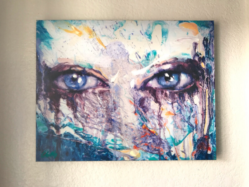 Blue Eyes Disguise Embellished Print