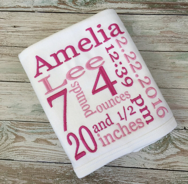 Personalized Birth Stats Blanket