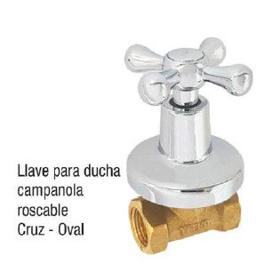 YETKA LLAVE P/LAVAMANOS POMO CRUZ OVAL