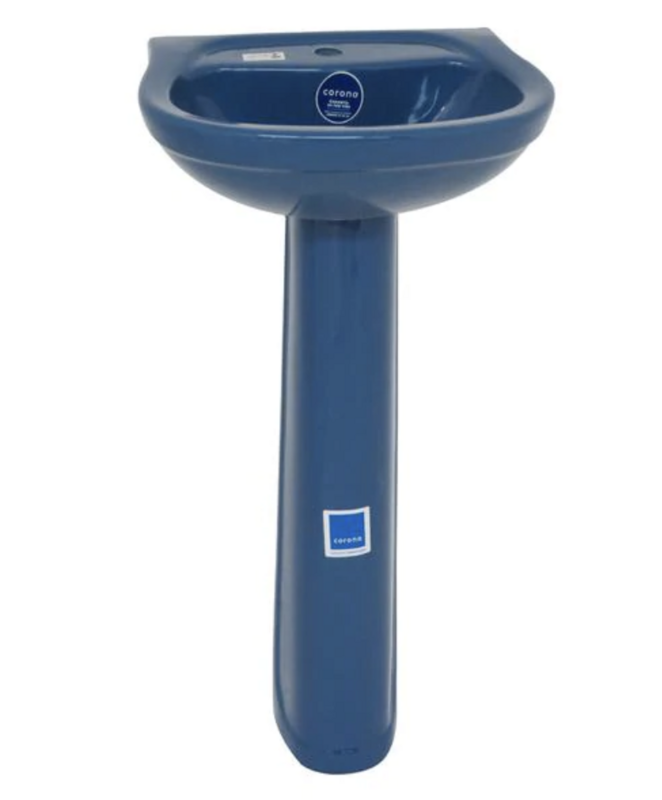 LAV. ACUACER CON PEDESTAL AZUL