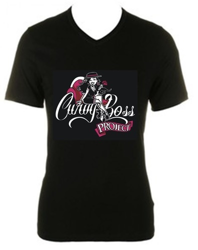 Black V-neck Logo Woman&#39;s T-Shirt Size 3X