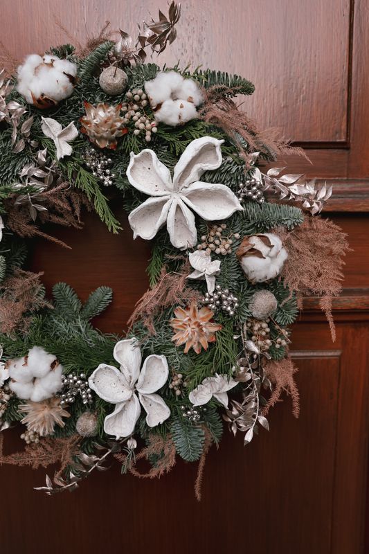 KERSTKRANS KLEIN WIT/ZILVER KERSTKRANS KLEIN WIT/ZILVER