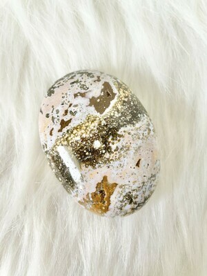 Orangey Snow Ocean Jasper