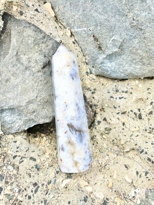 Branches in Snow White Lace Druzy Agate Tower