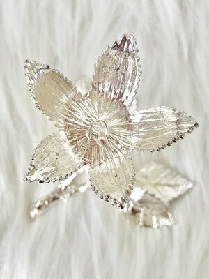 Silver Flower Sphere Stand