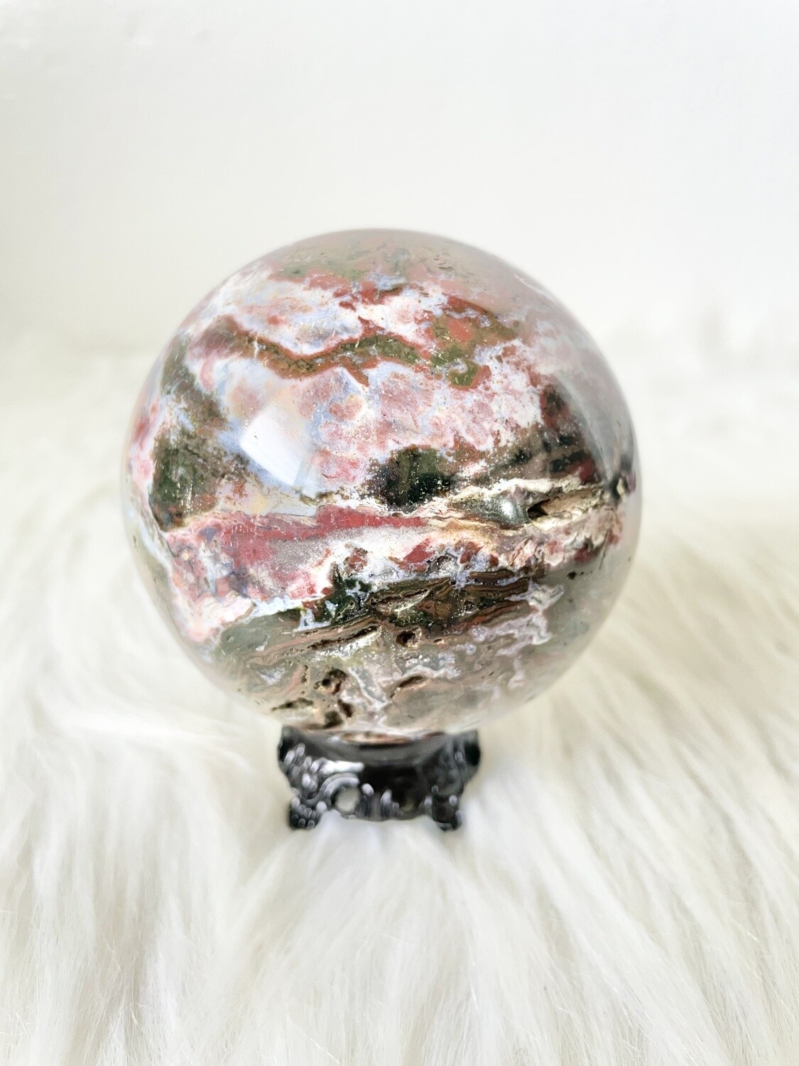 Messy Lava Ocean Jasper Sphere