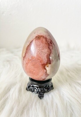 Splash of Pink Polychrome Jasper Egg
