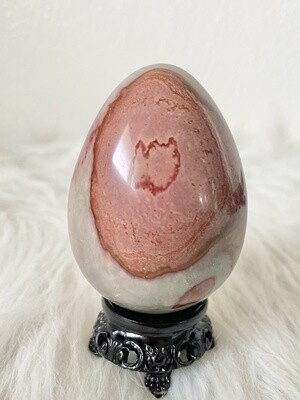 Splash of Pink Polychrome Jasper Egg