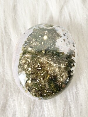Watermelon Snow Ocean Jasper Palmstone
