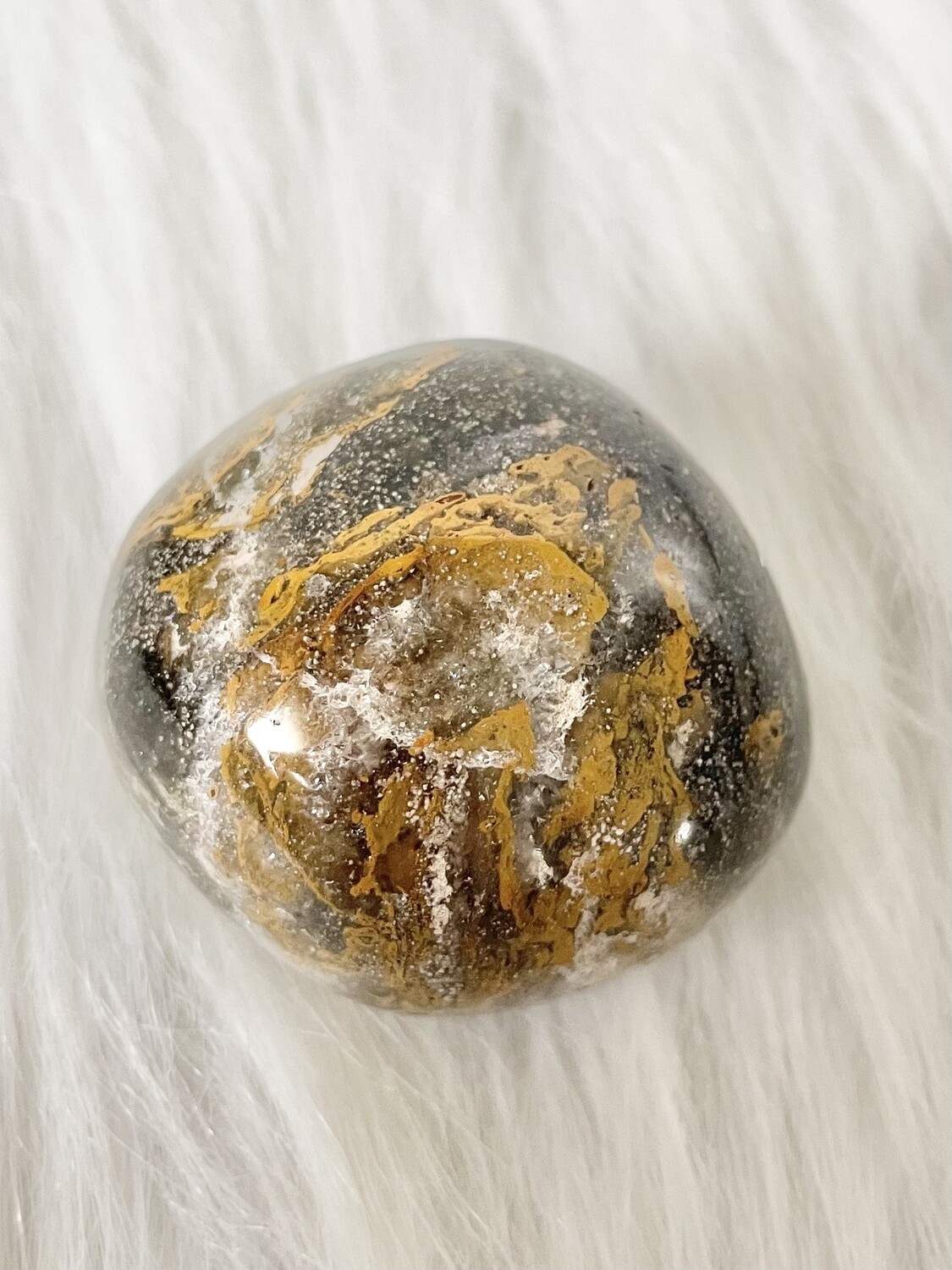 Sparkly Mustard Pie Ocean Jasper Palmstone