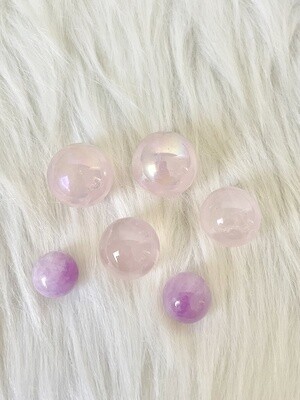 Bubblegum Balls Aura Rose Quartz Sphere