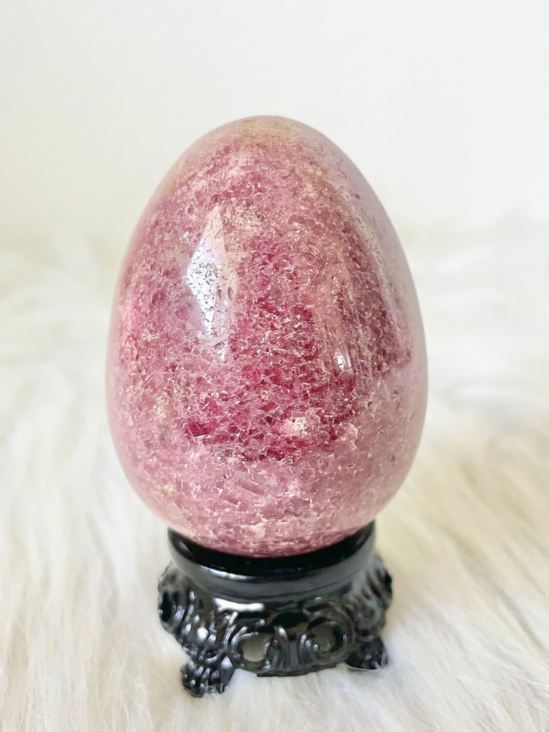 Chocolate Strawberry Egg Rhodonite Egg