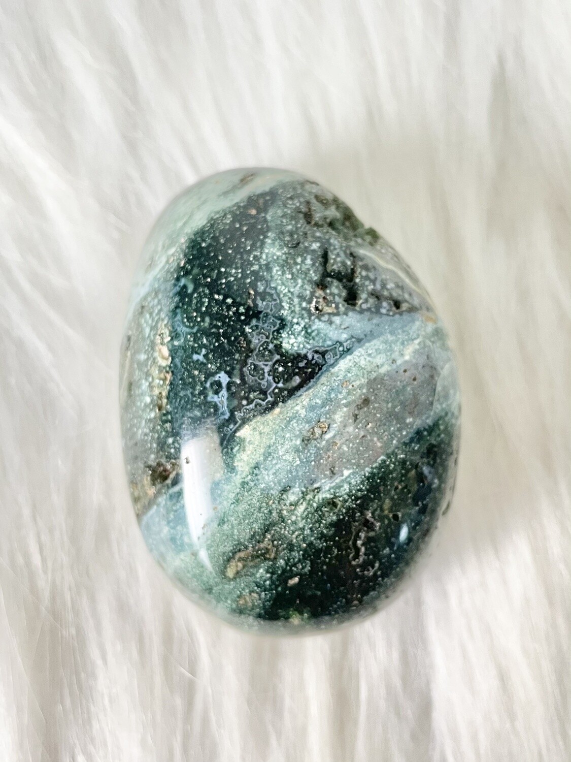 Deep Green Ocean Jasper Palmstone