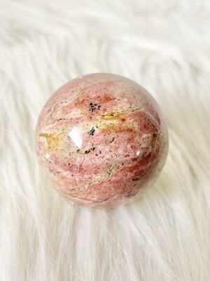 Pink Sunset Pink Jasper Sphere with Dendrites