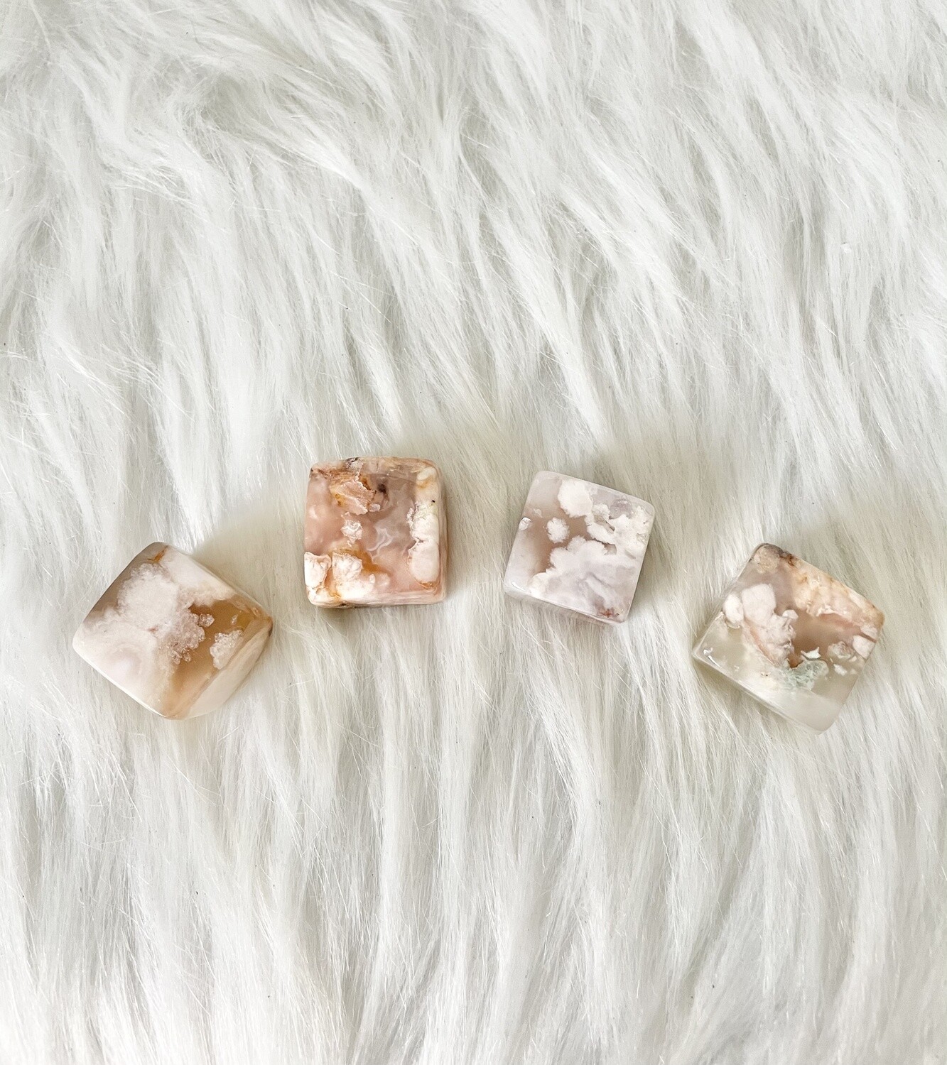 Stacks Flower Agate Cubes