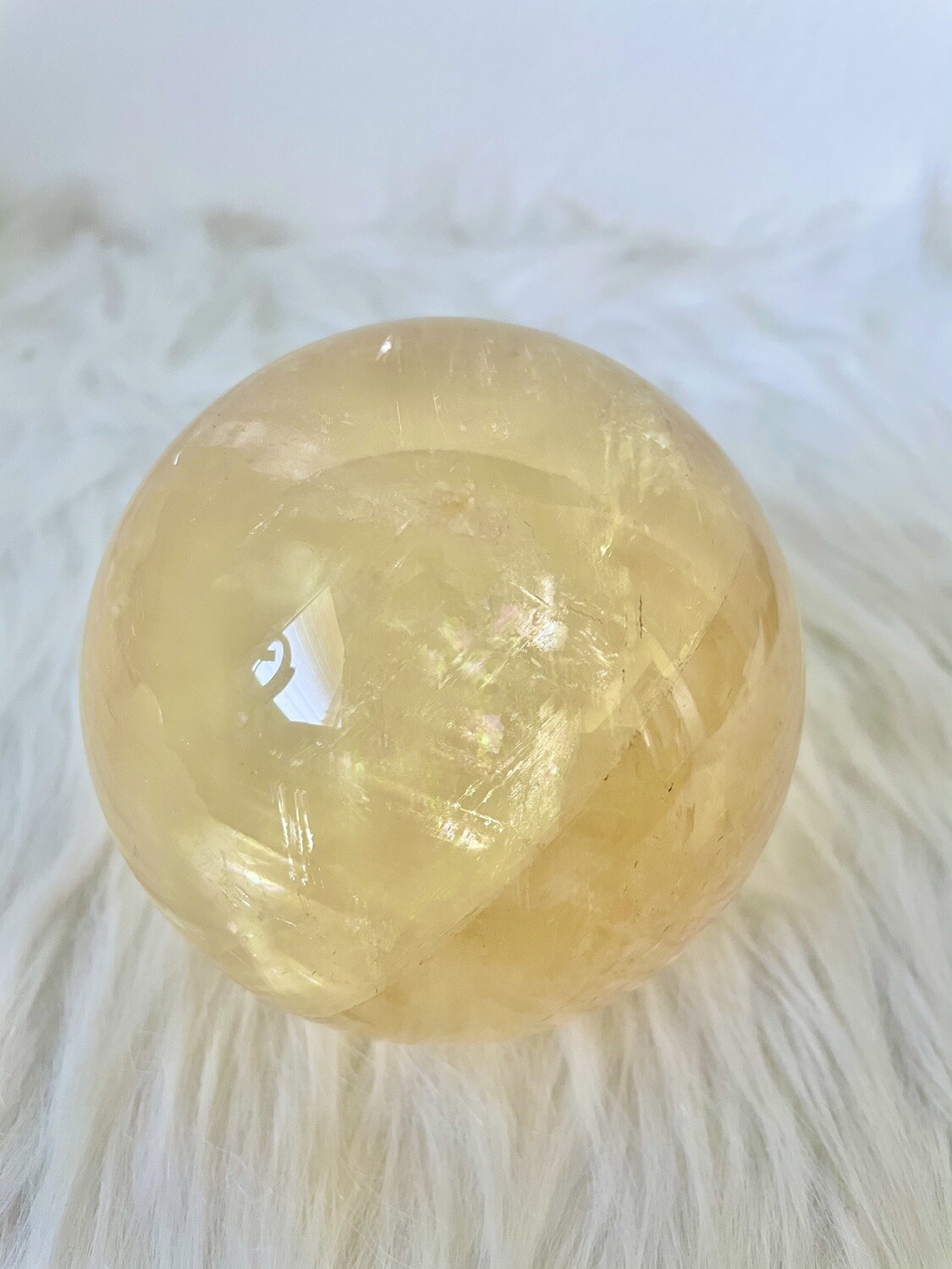 Queen's Honey Honey Calcite Sphere