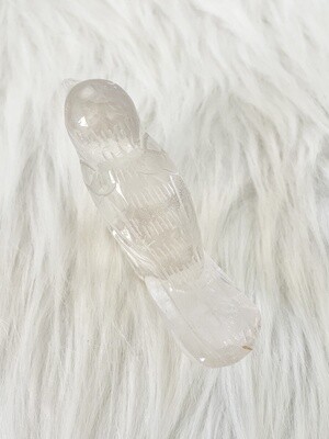 Pigeon or Dove Clear Quartz Bird Carving with Hematoid