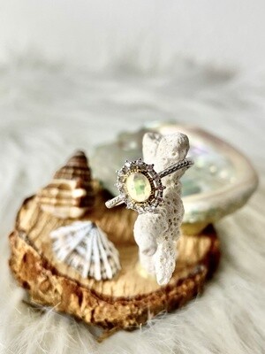 Glowing Sun Opal Ring