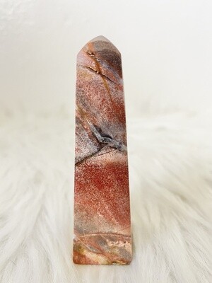 Volcano Rising Red Jasper Tower