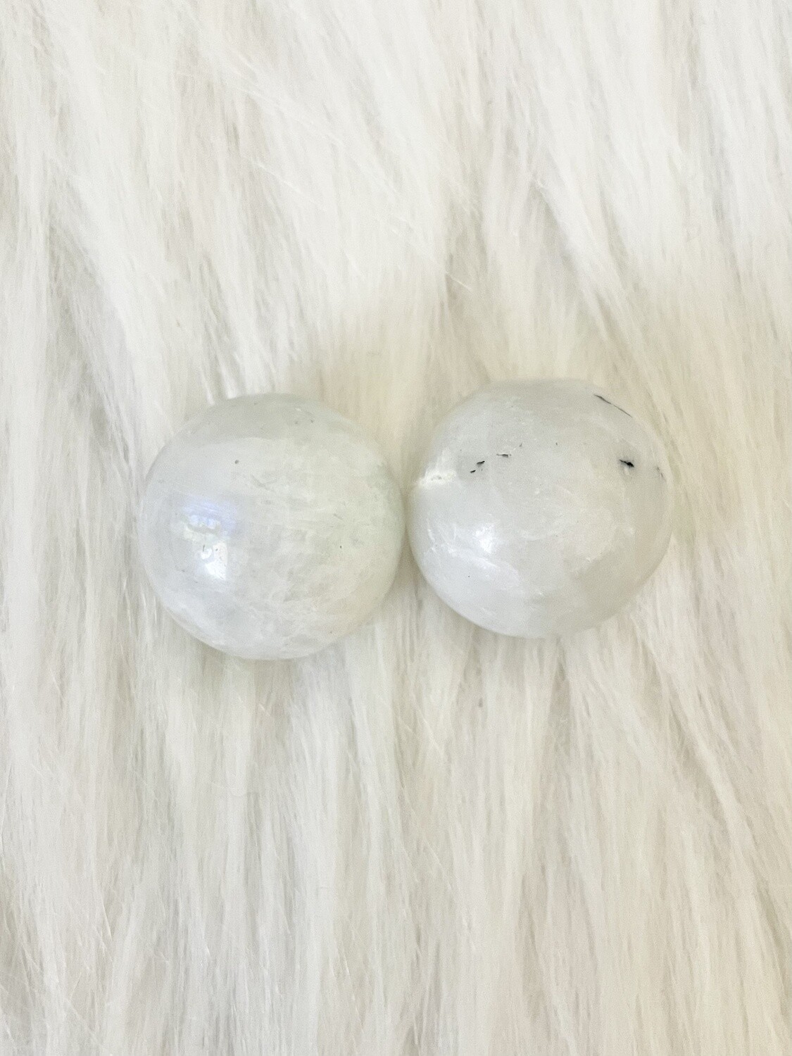 Balls of Milk Moonstone Sphere Set of 2